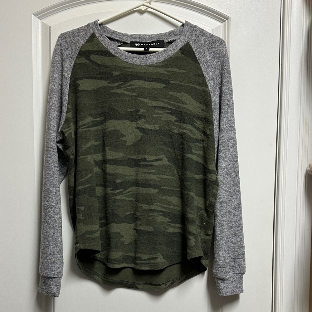 Nashville Green Camo and Gray Women's Top
